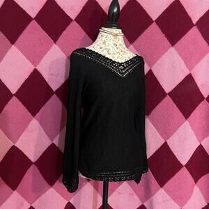 whimsygoth black long sleeve shimmer top